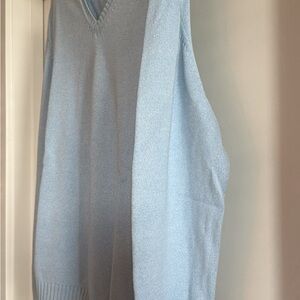 V-Neck Light Blue Women's Sweater brooks brothers